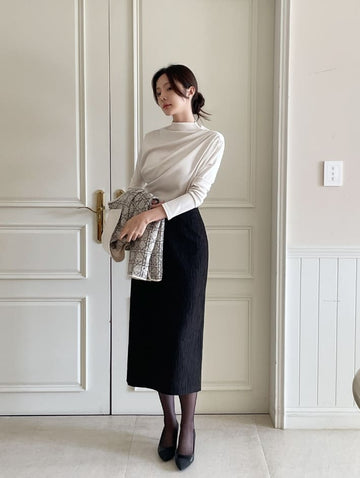 Shumaz Wave Jacquard H-Line Skirt